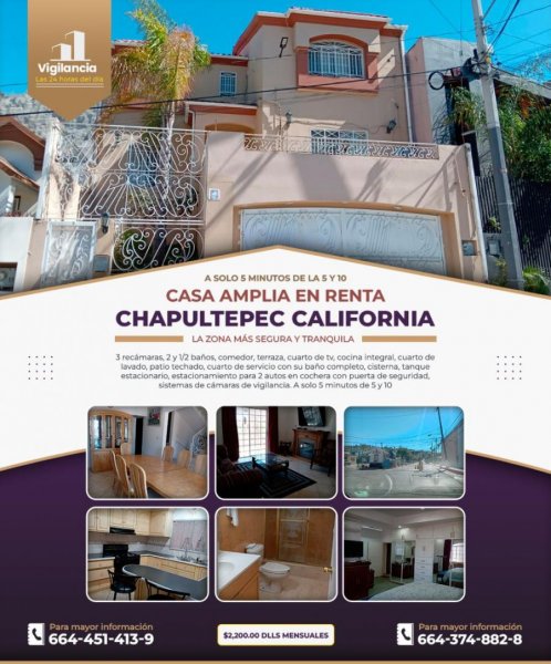 Casa en Renta en Chapultepec Tijuana, Baja California