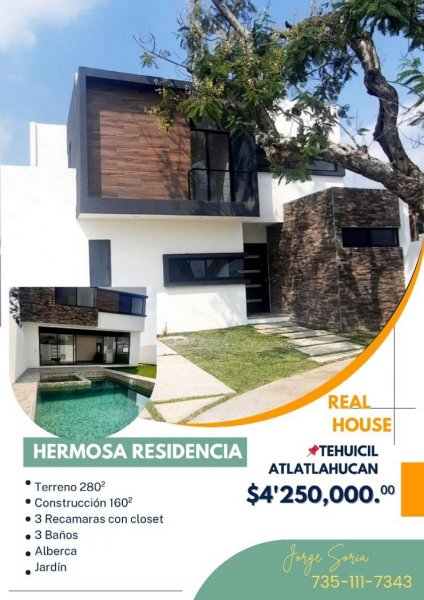 Casa en Venta en  Atlatlahucan, Morelos