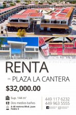 LOCAL COMERCIAL EN RENTA EN PLAZA CANTERAS EN VILLAS DE LA CANTERA AL PONIENTE DE LA CIUDAD