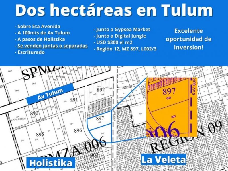 Terreno en Venta en  Tulum, Quintana Roo