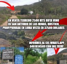 Terreno en Venta en San Antonio de las Minas El Porvenir (Guadalupe), Baja California