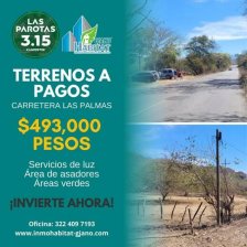 VENDO LOTES EN PREVENTA – PUERTO VALLARTA, CARRETERA LAS PALMAS