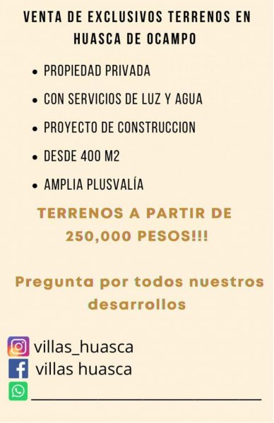 Terreno en Venta en  Huasca de Ocampo, Hidalgo